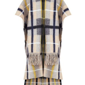 Фактурная накидка асимметричного кроя из шерсти и мохера с бахромой STELLA McCARTNEY