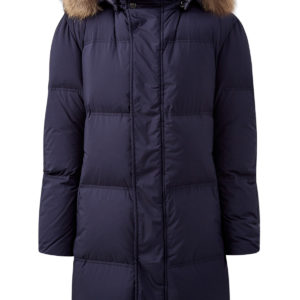 Пуховик нейлона Rain Protection с мехом на капюшоне CANALI