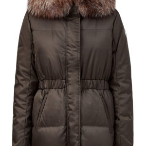 Приталенная саржевая парка с утеплителем из пуха MONCLER