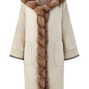 Двустороннее пальто из ткани Loro Piana с мехом куницы GIULIANA TESO