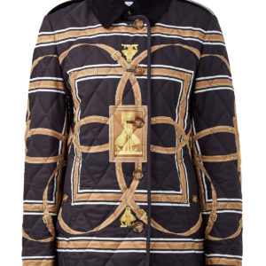 Утепленная стеганая куртка с архивным принтом BURBERRY