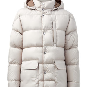 Объемный пуховик с потайными манжетами и съемным капюшоном MONCLER