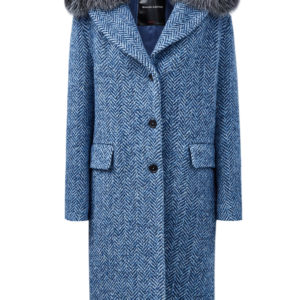Пальто из шерстяного драпа с мехом лисы Frost Fox ERMANNO SCERVINO