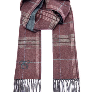 Кашемировый шарф в клетку с бахромой CANALI