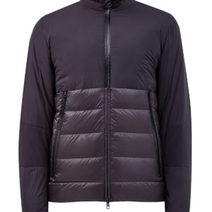 Пуховик из двух видов нейлона с прорезиненной молнией MONCLER