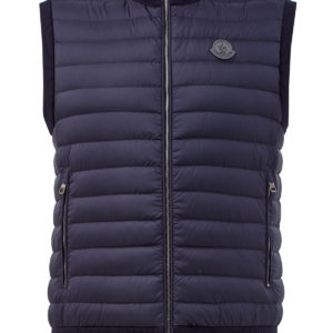 Утепленный пухом жилет из шерстяной пряжи MONCLER