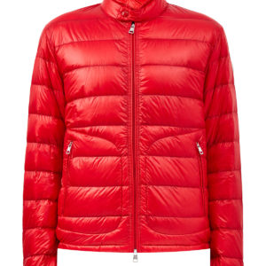 Пуховик в байкерском стиле из нейлона Longue Saison MONCLER
