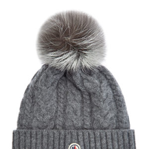 Шапка из фактурной шерстяной пряжи узорной вязки MONCLER