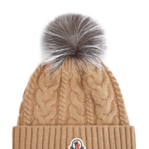 Фактурная шапка из шерсти и кашемира с широким отворотом MONCLER