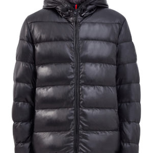 Пуховик Gebroulaz из стеганой кожи наппа Longue Saison с капюшоном MONCLER