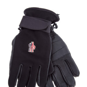 Перчатки для зимних видов спорта из кожи и нейлона MONCLER