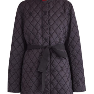 Куртка с поясом и стеганным узором с монограммой на пересечениях MONCLER