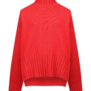 Красный джемпер oversize из шерсти и кашемира Parosh