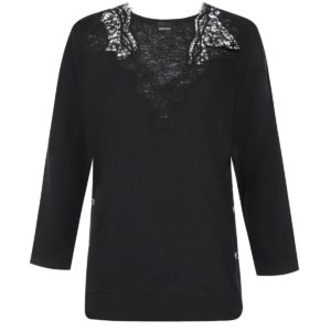 Черный джемпер с кружевом Ermanno Ermanno Scervino