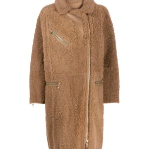 Пальто oversize с асимметричной молнией Yves Salomon